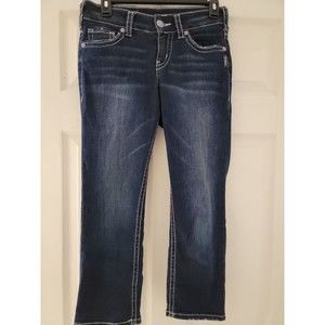 Silver Jeans Co Dark Wash Blue Jeans Suki Capri Size 27x22.5